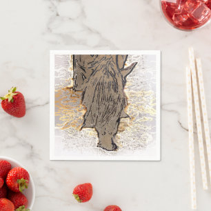 BROWN HORSE SERVIETTE