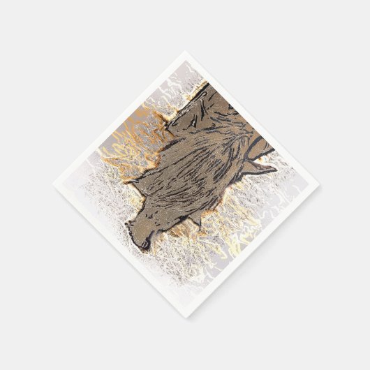 BROWN HORSE SERVIETTE (Ecke)