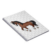 Brown Horse Trotting and Horseshows Pattern Notizblock (Rechte Seite)