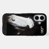 Brown Horse w Blue Eyes Monogram Case-Mate iPhone Hülle (Rückseite (Horizontal))