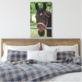 Brown Horse Wrapped Canvas Leinwanddruck (Insitu (Schlafzimmer))