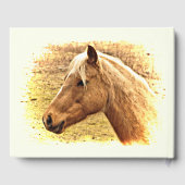 Brown Horse Yellow Sun Birthday Party Gästebuch (Rückseite)