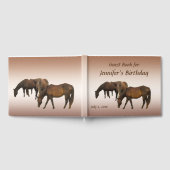 Brown Horses Animal Birthday Party Gästebuch (Voll)
