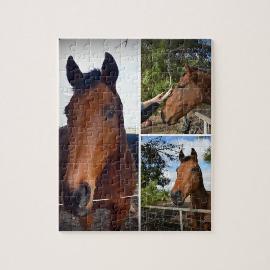 Brown Horses Foto Collage, Puzzle (Vertikal)
