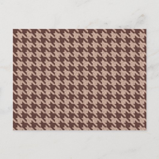 Brown Houndstooth Preppy Classic Pattern Blank Car Einladungspostkarte (Vorderseite)