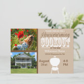 Brown House Warming Cookout Einladung (Stehend Vorderseite)