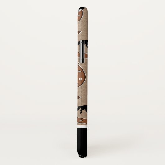 Brown-Hufeisen und schwarze Pferde | Case-Mate iPhone Hülle (Hinten/Rechts)