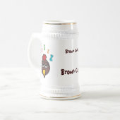 Brown-Huhn-Brown-Kuh Bierglas (Vorderseite Links)
