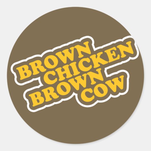 Brown-Huhn-Brown-Kuh Runder Aufkleber (Vorderseite)