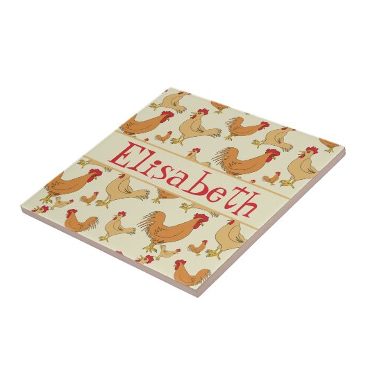 Brown-Huhn-Entwurf personifizieren Fliese (Seite)