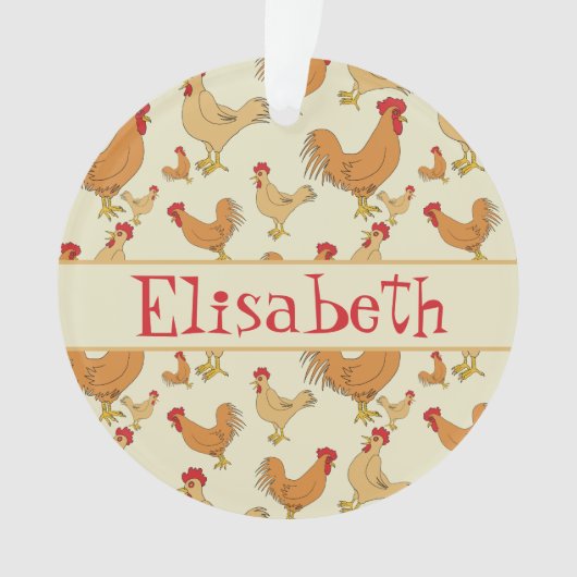 Brown-Huhn-Entwurf personifizieren Ornament (Vorderseite)