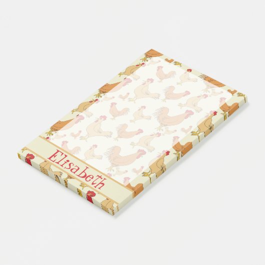 Brown-Huhn-Entwurf personifizieren Post-it Klebezettel (angewinkelt)