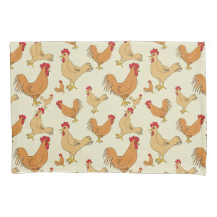 Brown-Huhn-Entwurfs-Muster Kissenbezug