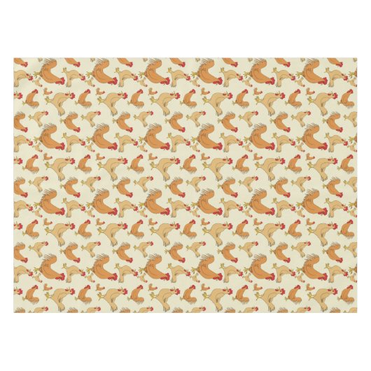 Brown-Huhn-Entwurfs-Muster Tischdecke (Vorderseite (Horizontal))