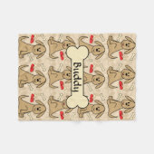 Brown-Hündchen-Entwurf personifizieren Fleecedecke (Vorderseite (Horizontal))