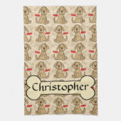 Brown-Hündchen-Grafikdesign personifizieren Geschirrtuch (Vertikal)