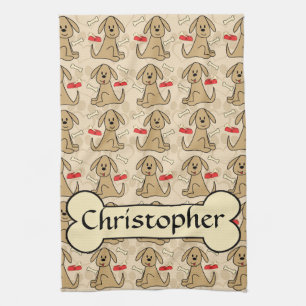 Brown-Hündchen-Grafikdesign personifizieren Geschirrtuch