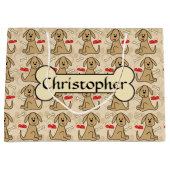 Brown-Hündchen-Grafikdesign personifizieren Große Geschenktüte (Vorderseite)