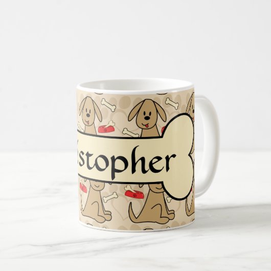 Brown-Hündchen-Grafikdesign personifizieren Kaffeetasse (VorderseiteRechts)