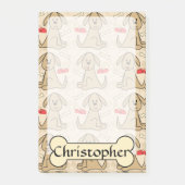 Brown-Hündchen-Grafikdesign personifizieren Post-it Klebezettel (Vorderseite)