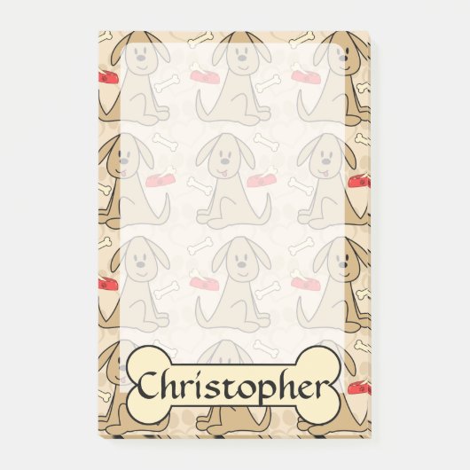 Brown-Hündchen-Grafikdesign personifizieren Post-it Klebezettel (Vorderseite)