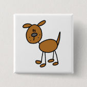 Brown-Hündchen-T-Shirts und Geschenke Button (Vorderseite)