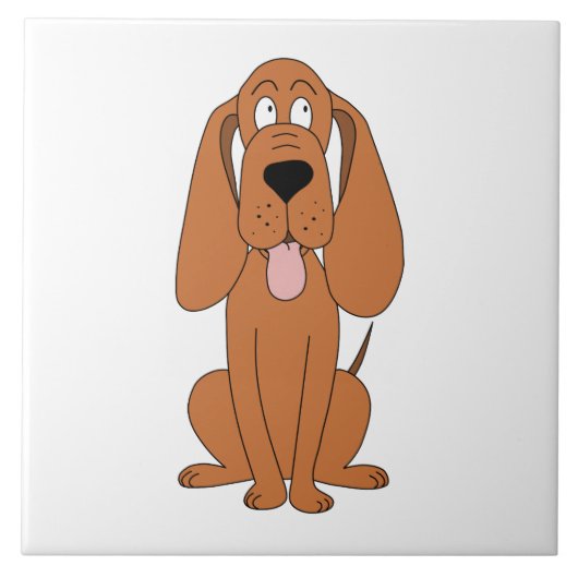 Brown-HundeCartoon. Jagdhund Fliese (Vorderseite)