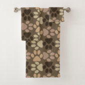 Brown-Hundetatzen-Druck-Entwurf Badhandtuch Set (Insitu)