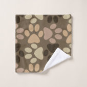 Brown-Hundetatzen-Druck-Entwurf Badhandtuch Set (Waschlappen)