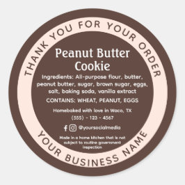 Brown Hütte Law Food Cake Ingredients Aufkleber