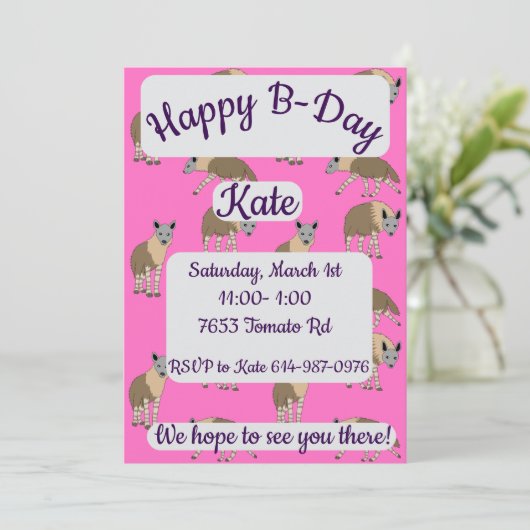 Brown Hyenas Happy Birthday Einladung (Stehend Vorderseite)
