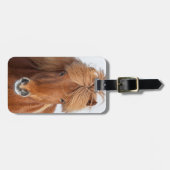 Brown Icelandic Horse Portrait Gepäckanhänger (Vorderseite horizontal)