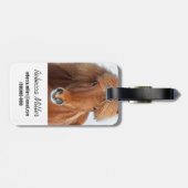 Brown Icelandic Horse Portrait Gepäckanhänger (Rückseite horizontal)