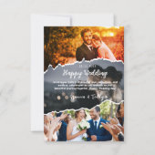 Brown Illustative Happy Wedding Thank You Card Dankeskarte (Vorderseite)