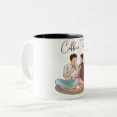 Brown Illustration Couple Tasse (Vorderseite Links)