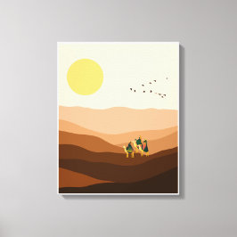 Brown Illustration Desert Canvas Print Leinwanddruck