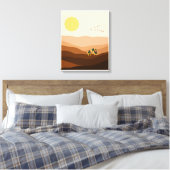 Brown Illustration Desert Canvas Print Leinwanddruck (Insitu (Schlafzimmer))