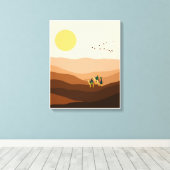 Brown Illustration Desert Canvas Print Leinwanddruck (Insitu (Holzboden))