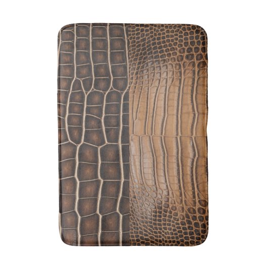 Brown Imitats Alligator Leather Badematte (Vorderseite Vertikal)