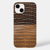 Brown Imitats Alligator Leather Case-Mate iPhone Hülle (Rückseite)
