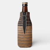 Brown Imitats Alligator Leather Flaschenkühler (Flasche Rückseite)