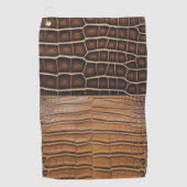 Brown Imitats Alligator Leather Golfhandtuch (Vorderseite)