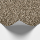 Brown Imitats Leather Geschenkpapier (Ecke)