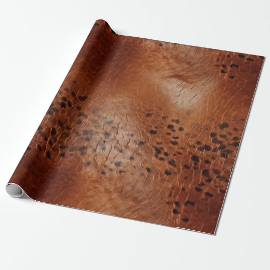 Brown Imitats Leather Geschenkpapier (Ungerollt)