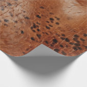 Brown Imitats Leather Geschenkpapier (Ecke)