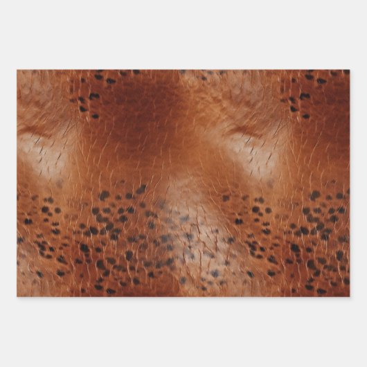 Brown Imitats Leather Geschenkpapier Set (Vorderseite 3)