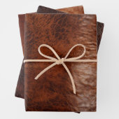 Brown Imitats Leather Geschenkpapier Set (Beispiel)