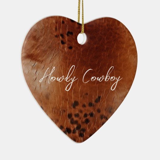 Brown Imitats Leather Keramik Ornament (Rechts)