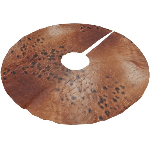 Brown Imitats Leather Polyester Weihnachtsbaumdecke (Schrägansicht)