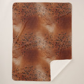 Brown Imitats Leather Sherpadecke (Vorderseite)